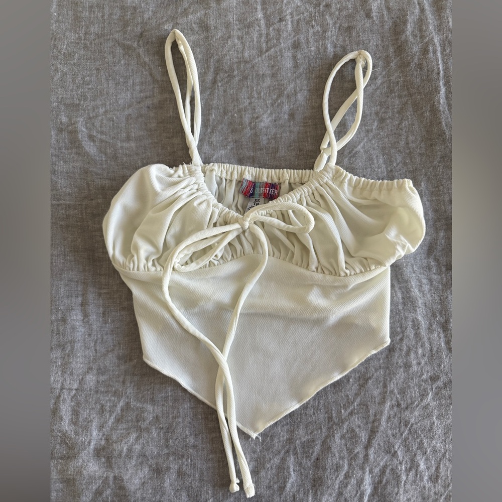 Urban Outfitters Cream Ruched Top